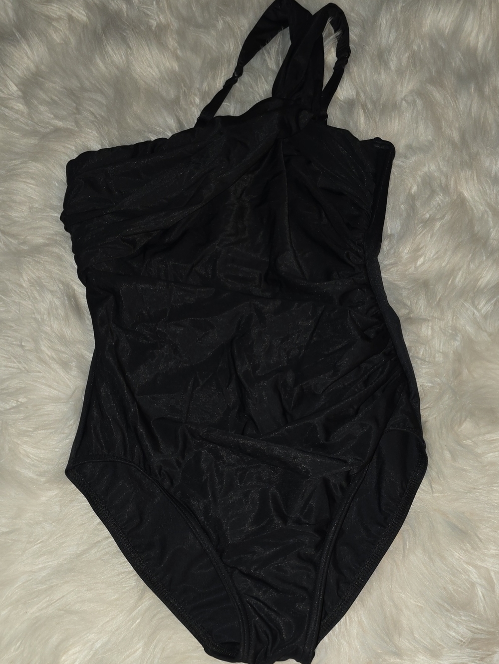 Miraclesuit Europa Black One Shoulder One Piece Swimsuit SIZE 8